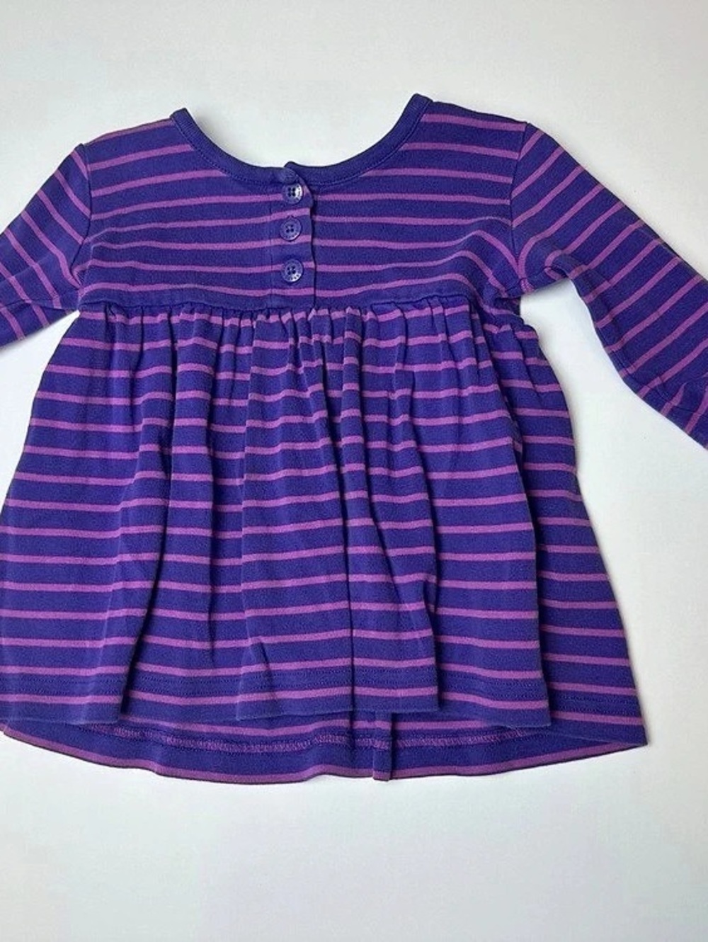Hanna Andersson Girls size 80 Striped Dress Purple & Pink